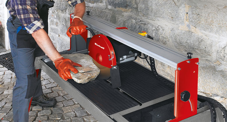 stone is cut with stone tile cutter